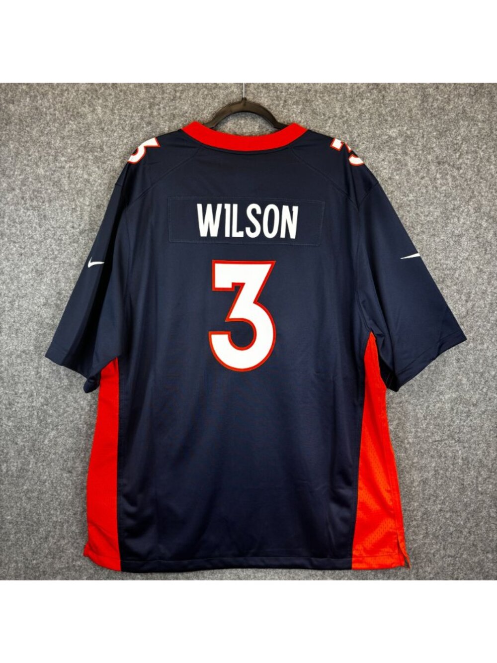 Nike Denver Broncos Mens XXL Russell Wilson 3 Jersey Navy On-Field Loose Fit - Picture 5 of 10